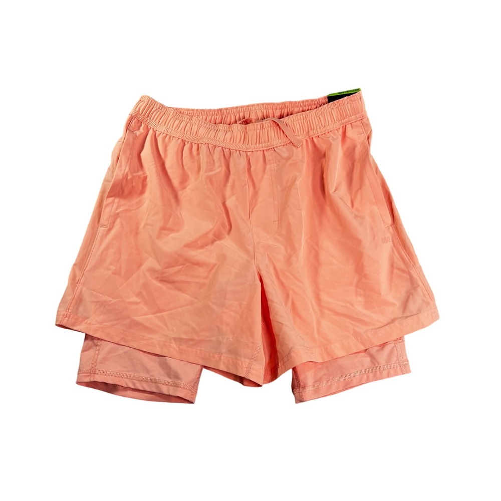 DSG Agility 2-in-1 Shorts Mens Small Coral Peach 5 Inch Inseam Athletic Running